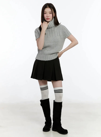 Chic Turtleneck Short Sleeve Sweater ID526