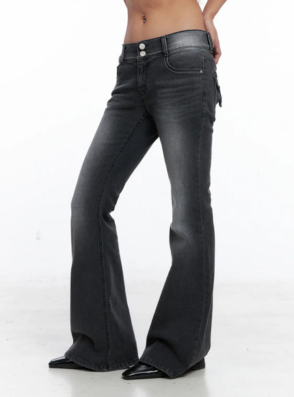 Elis Double Button Flare Jeans CS524