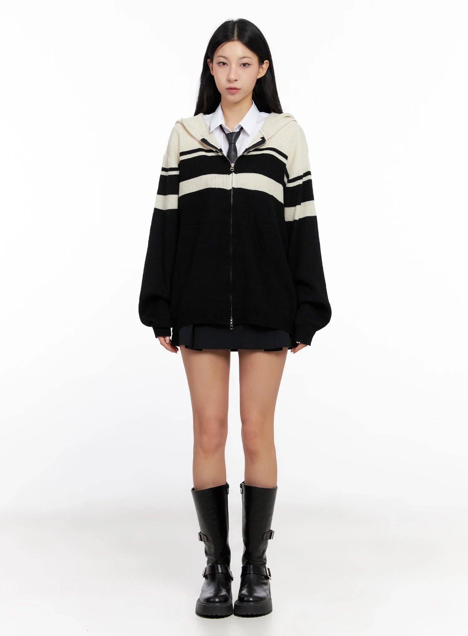 striped-oversized-zip-up-knit-hoodie-ig508
