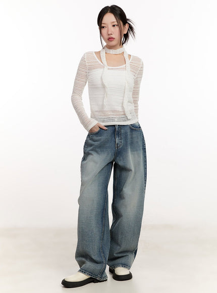 Natali Washed Wide-Leg Jeans CM507