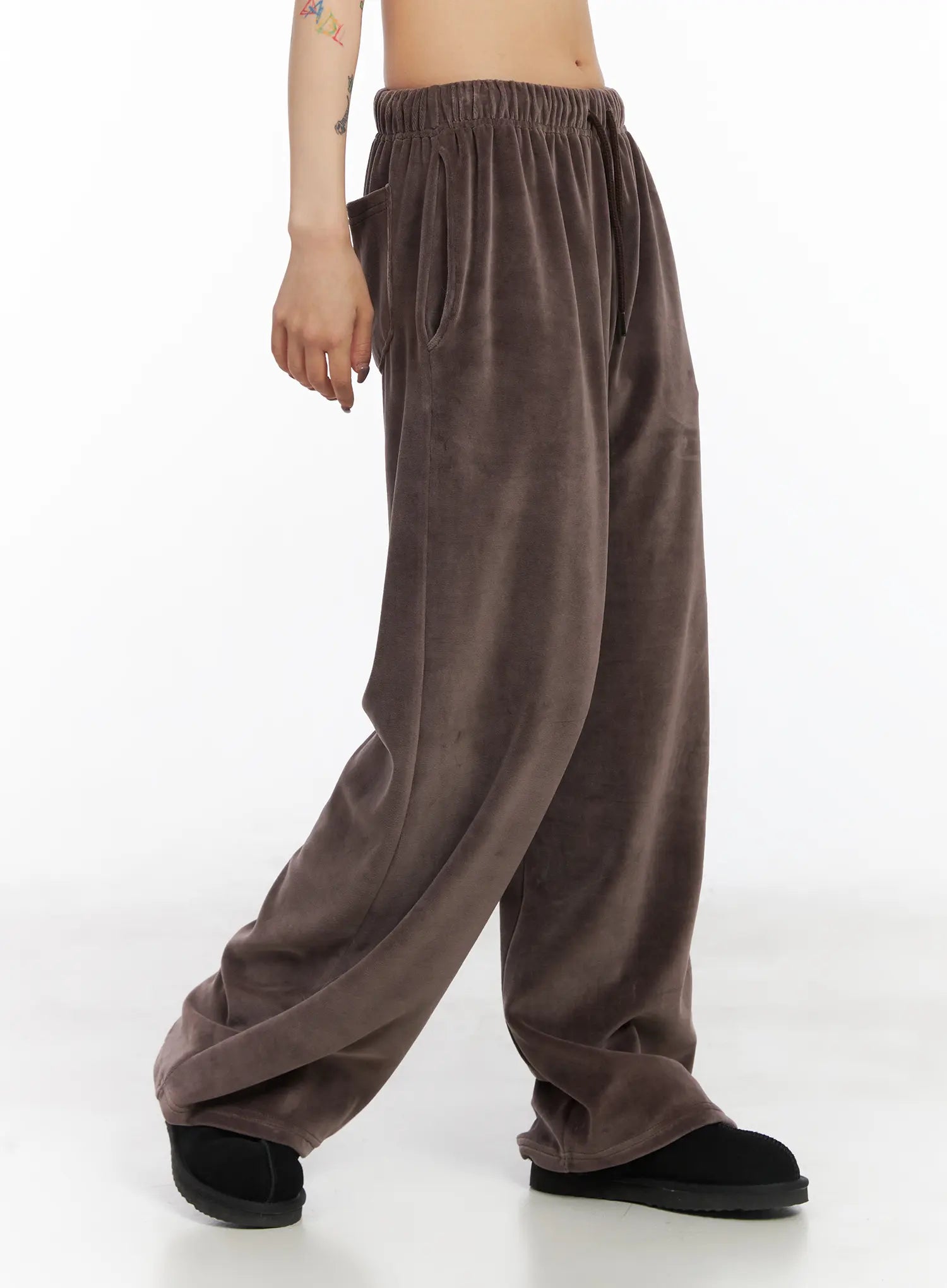 Wide Leg Velvet Track Pants CD508