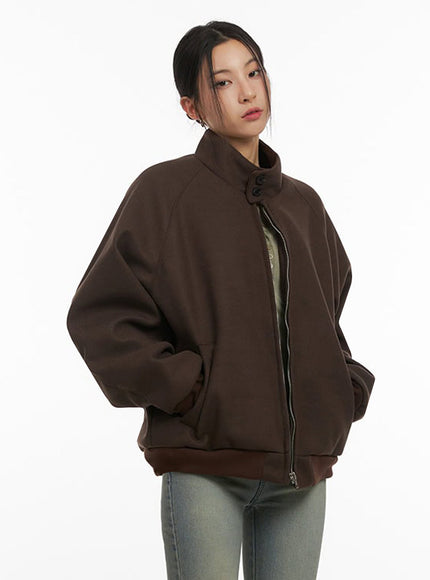 Trendy Oversized Zip-Up Jacket IJ503