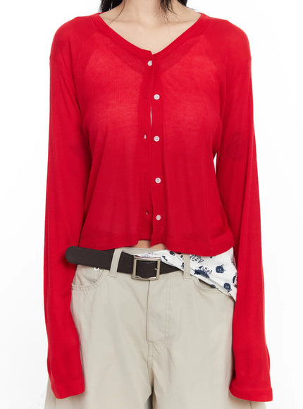 Cropped Long Sleeve Cardigan CF526