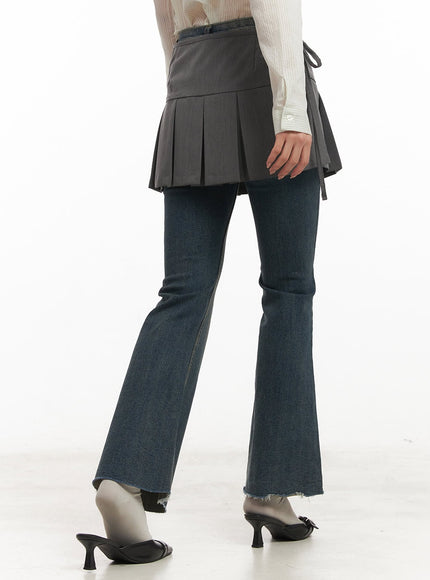 Pleated Wrap Mini Skirt CM504