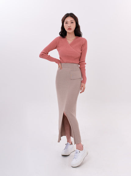 Bending Slit H-Line Long Skirt IS15