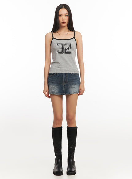 Low-Rise Denim Mini Skirt IA507