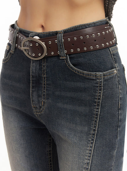 Twin Stud Faux-Leather Belt IY502