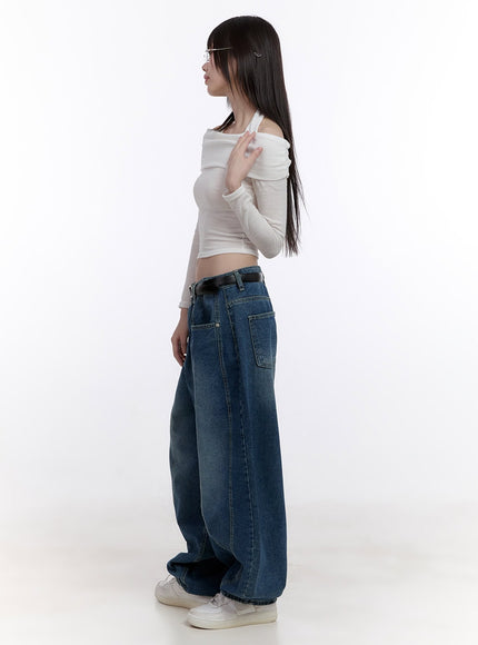 Beatrice Stitch Wide-Fit Baggy Jeans CF512