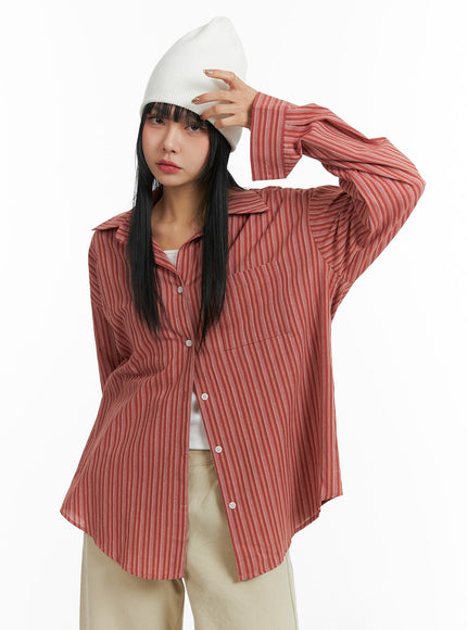 collar-striped-button-long-sleeve-blouse-cj411