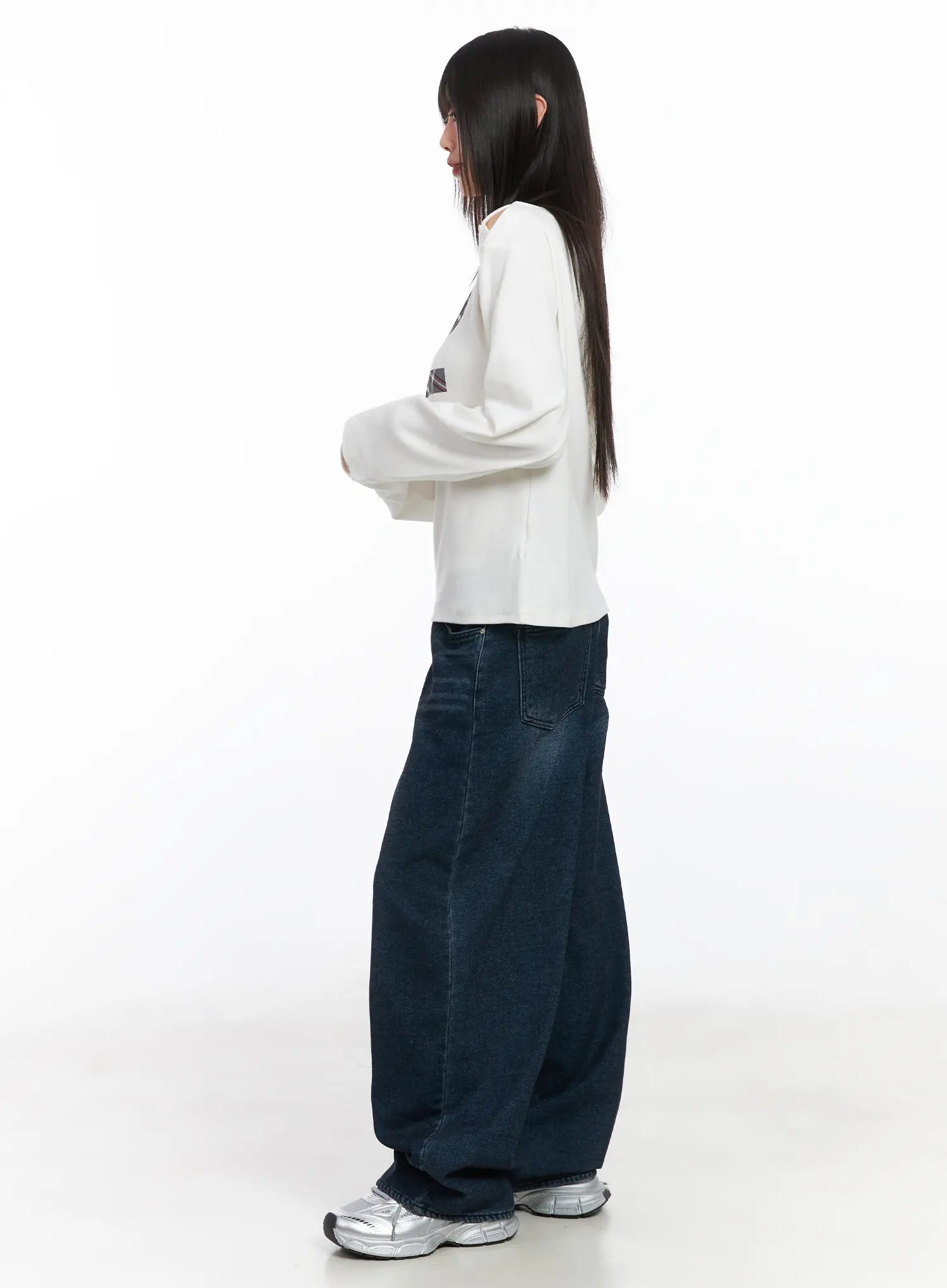 asymmetric-checkered-fleece-long-sleeve-top-cd522