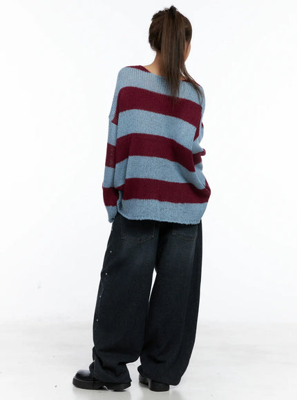 Rivet Detail Washed Wide-Leg Jeans CS505