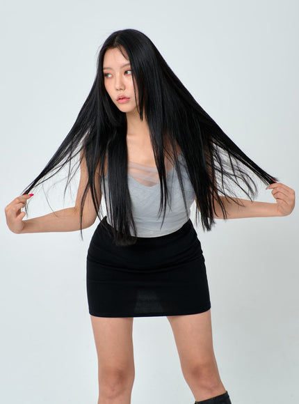 Mesh Detail Crop Sleeveless Top IN25