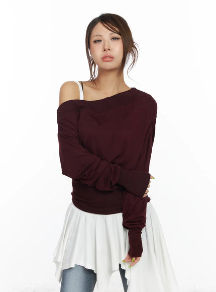 asymmetric-one-shoulder-long-sleeve-top-cf513