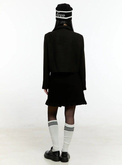 Ruffle Trim Midi Skirt CN506