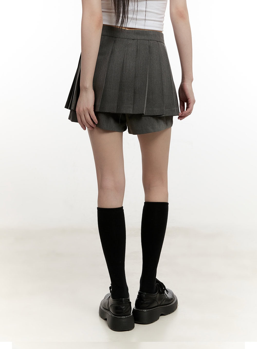 Buttoned Pleated Mini Skort CM513