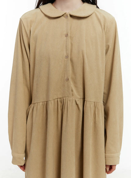 collared-corduroy-long-sleeve-maxi-dress-cd523