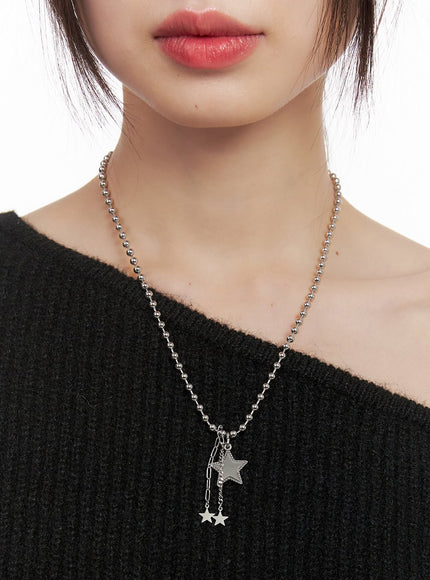 Three-Star Chain Necklace CJ502