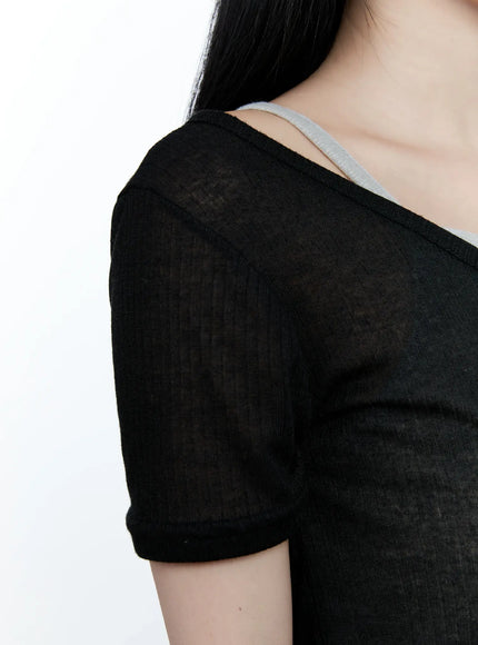 Layered Bow Short-Sleeve Tee CG513