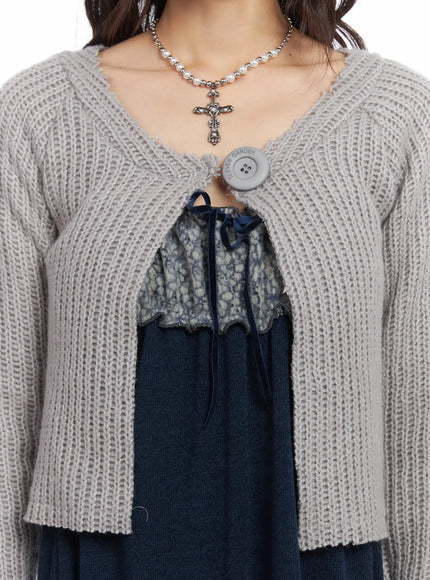 One-Button Knit Cardigan CD531