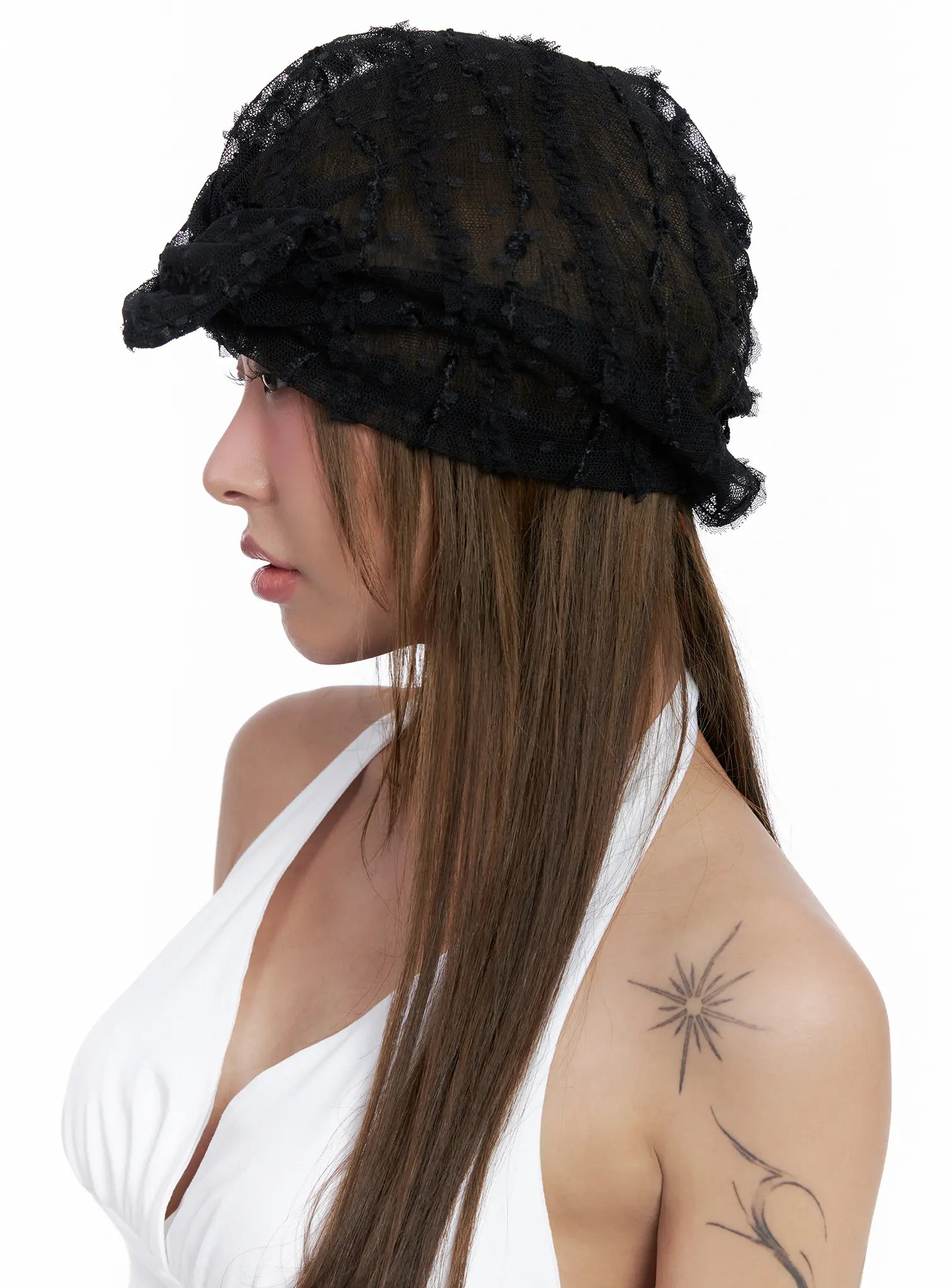sheer-polka-dot-ribbon-beanie-cl514