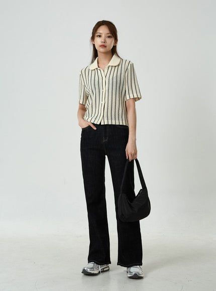 Semi Boot-Cut Raw Denim Pants CU11