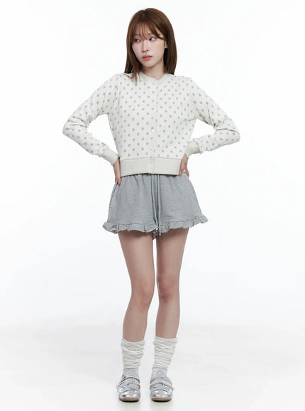 Ruffle Hem Sweat Shorts CS501