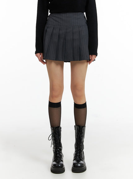 striped-pleated-mini-skirt-if402