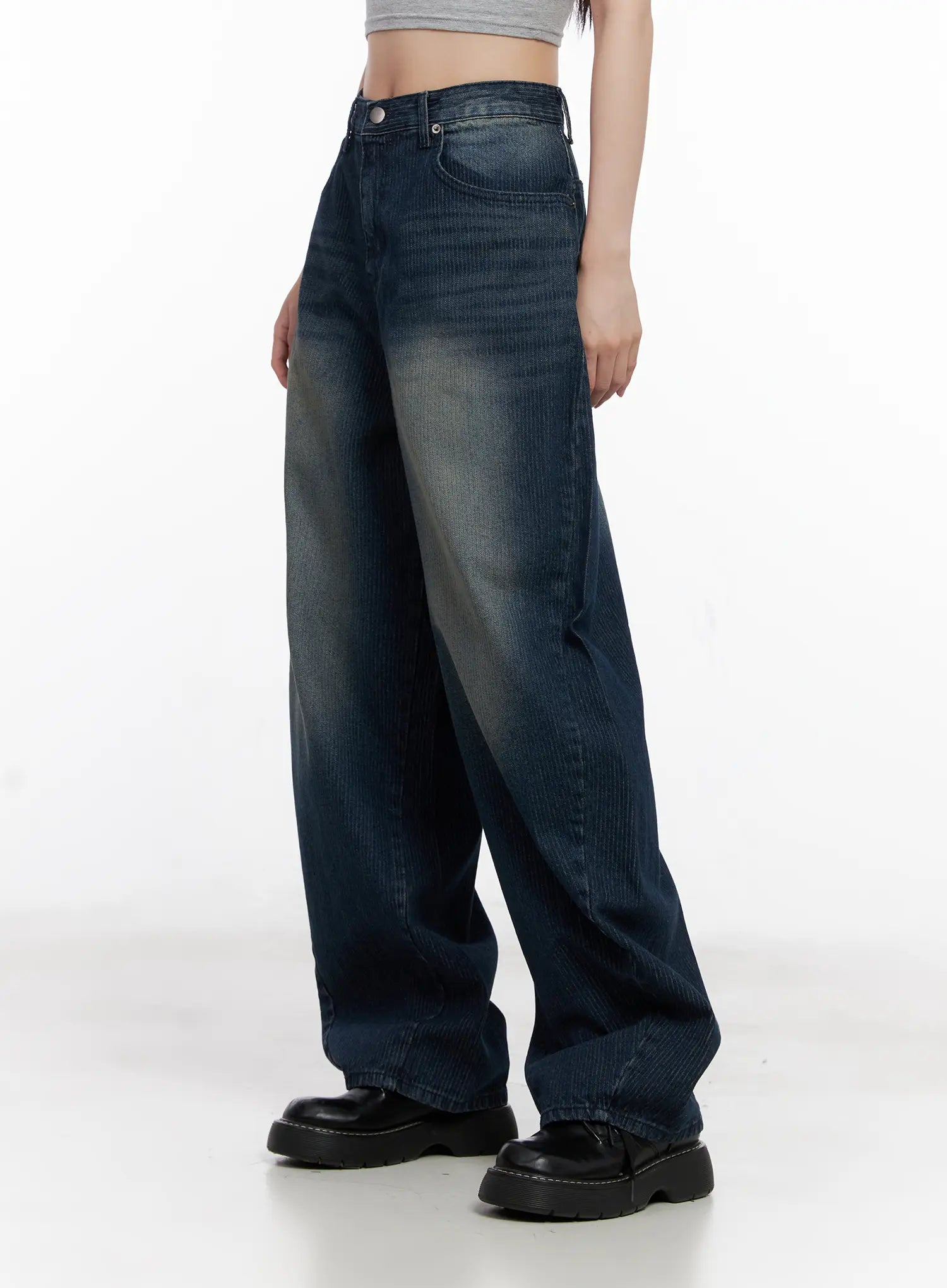 Marlee Corduroy Washed Wide-Leg Jeans CG526