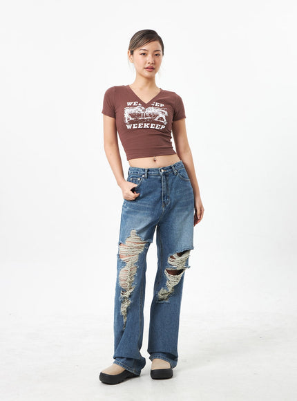 Wide Ripped Jeans CA304