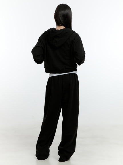 Cozy Embroidered Wide-Leg Sweatpants CF506