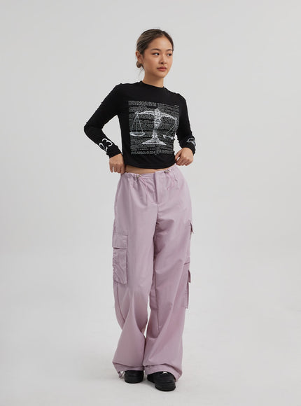 Drawstring Cargo Baggy Pants CF313