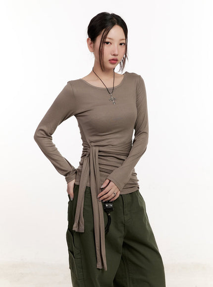 Wrap Tie Long-Sleeve Top CM510