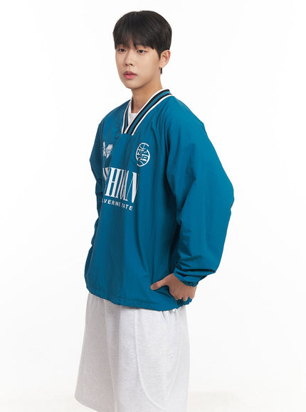 Men's Graphic V-Neck Windbreaker Sweatshirt  IM528