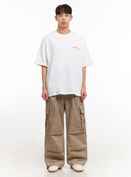 Men's Pintuck Wide-Leg Cargo Pants IF517