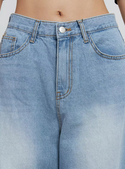 Ramos Washed Wide-Leg Jeans IS516