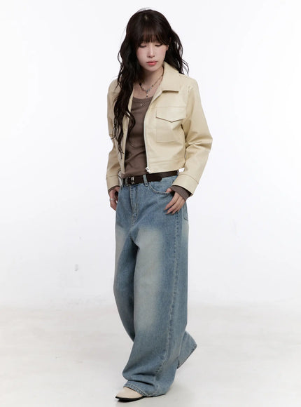 Ines Washed Wide Leg Jeans CS530