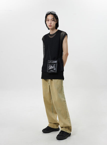 Beige Baggy Jeans Unisex CY322
