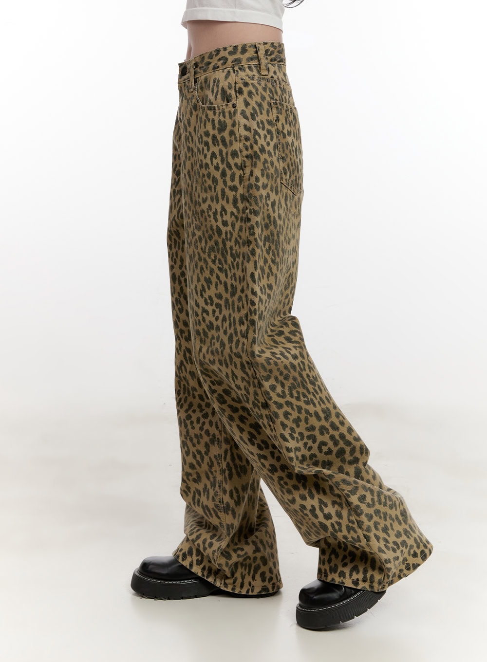 Leopard Wide-Fit Cotton Pants CF525