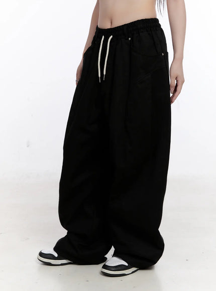 Loose Fit Pintuck Wide Cotton Pants CO501
