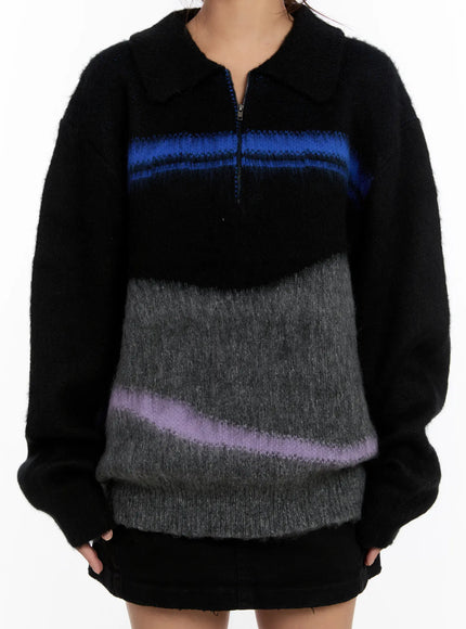 oversized-multi-color-half-zip-knit-sweater-cn527