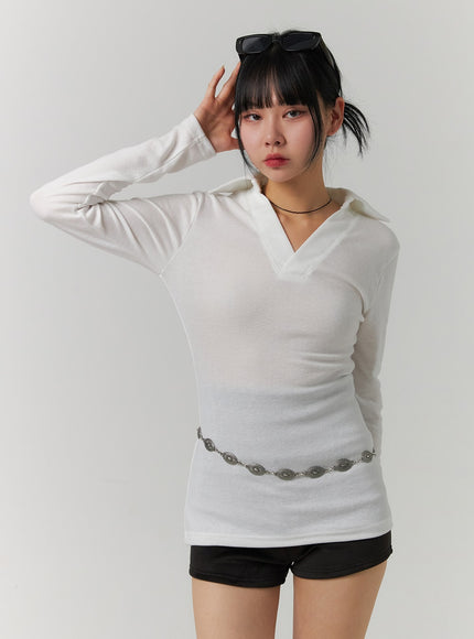 v-neck-collar-long-sleeve-tee-cj419