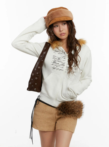graphic-faux-fur-trim-zip-up-hoodie-cd512