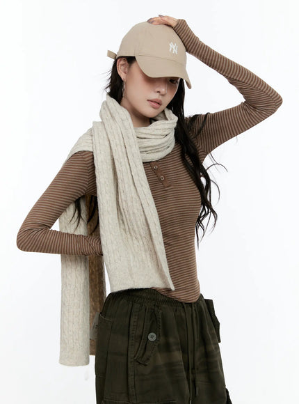 Classic Cable Knit Scarf IN510