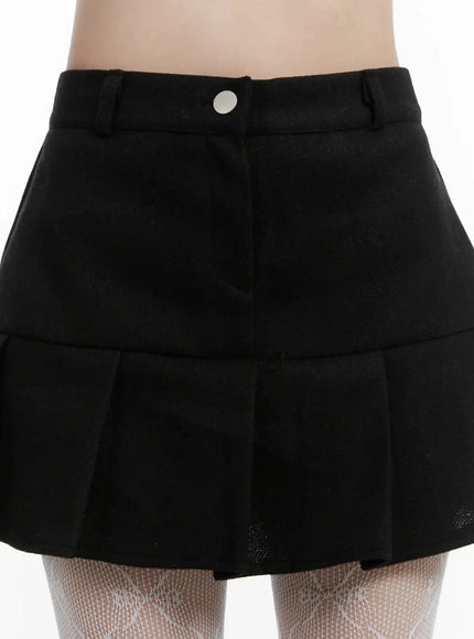 Fleece Pleated Mini Skirt IJ516