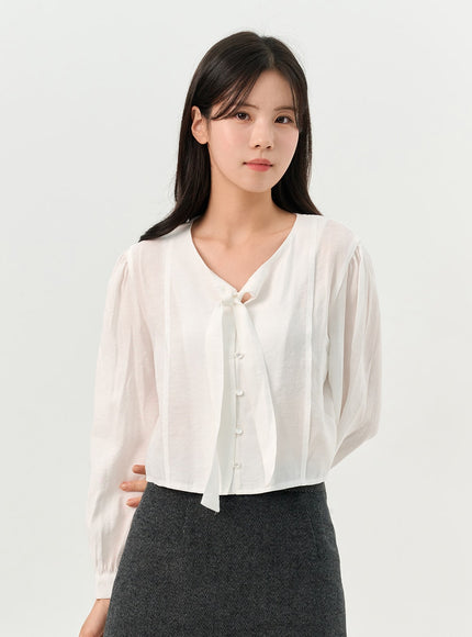 buttoned-tie-collared-blouse-oo327