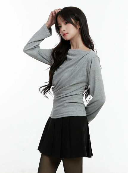 Fleece Draped Long Sleeve Top CD523