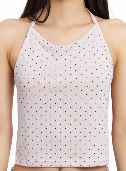 Polka Dot Halter Neck Top IM503