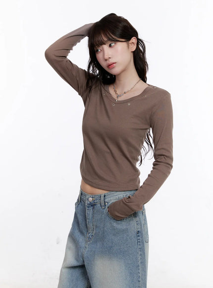 ribbed-u-neck-eyelet-long-sleeve-top-cs530