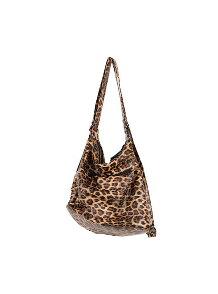 Leopard Stud Pocket Shoulder Bag  CF511