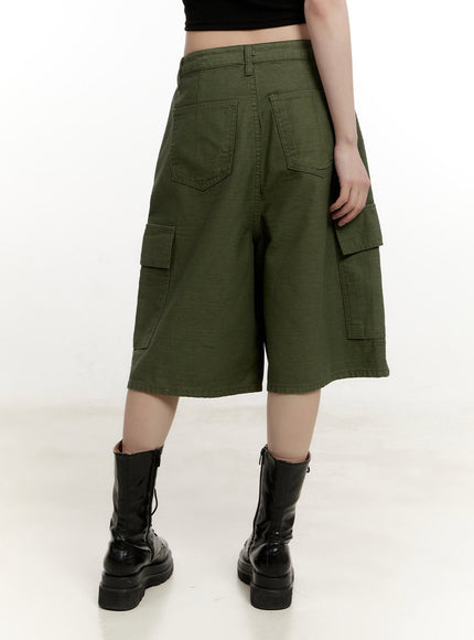 Solid-Color Cargo Shorts CM514